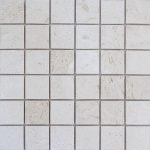 2x2 SHELL STONE POLISHED LIMESTONE MOSAIC TILE