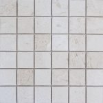 2x2 SHELL STONE TUMBLED LIMESTONE MOSAIC TILE
