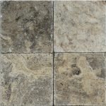 4x4 SILVER TUMBLED TRAVERTINE TILE