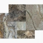 FRENCH PATTERN ANTIQUE ONYX TUMBLED TRAVERTINE PAVER