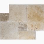 FRENCH PATTERN IVORY BRUSHED CHISELED TRAVERTINE TILE