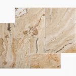 FRENCH PATTERN LEONARDO TUMBLED TRAVERTINE PAVER
