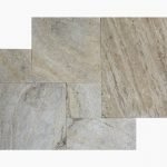 FRENCH PATTERN MEDIUM RIVER TUMBLED TRAVERTINE PAVER