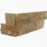 Travertine Warehouse Noce Premium Select Split-Face Travertine Corner Ledger Panel