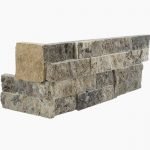 Travertine Warehouse Silver Premium-Select Split-Face Travertine Corner Ledger Panel