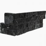Travertine Warehouse Anatolian Black Premium Select Split-Face Marble Corner Ledger Panel
