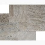 FRENCH PATTERN SILVER RIVER TUMBLED TRAVERTINE PAVER