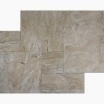FRENCH PATTERN TOFFEE SWIRL TUMBLED TRAVERTINE PAVER